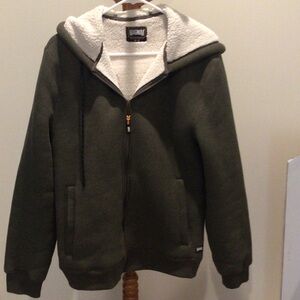 Magnum Men's Dark Green Fleece-Lined Jacket size M full zipper